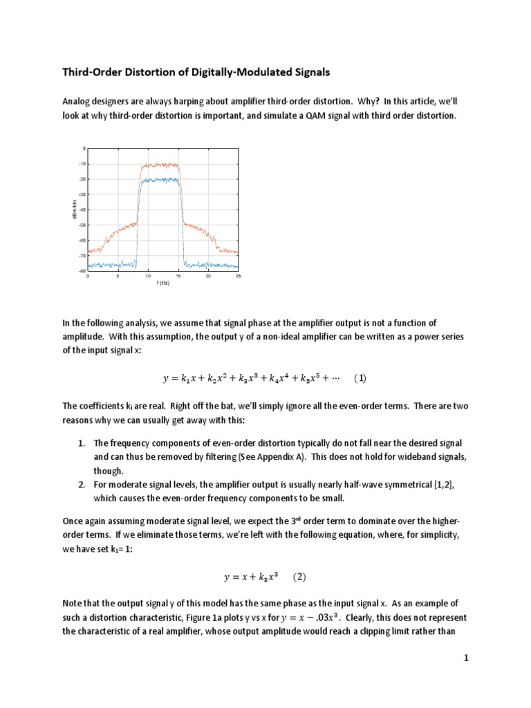 Third-Order Distortion in QAM Signals | PDF | Spectral Density | Distortion