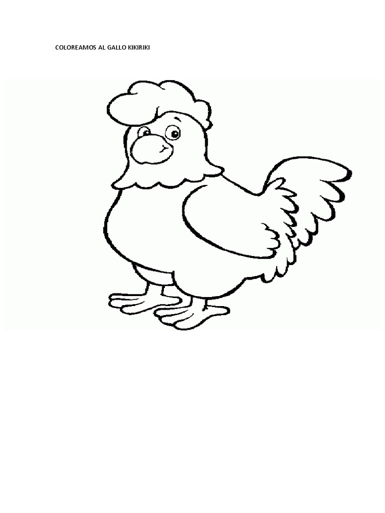 Coloreamos al gallo kikiriki pdf
