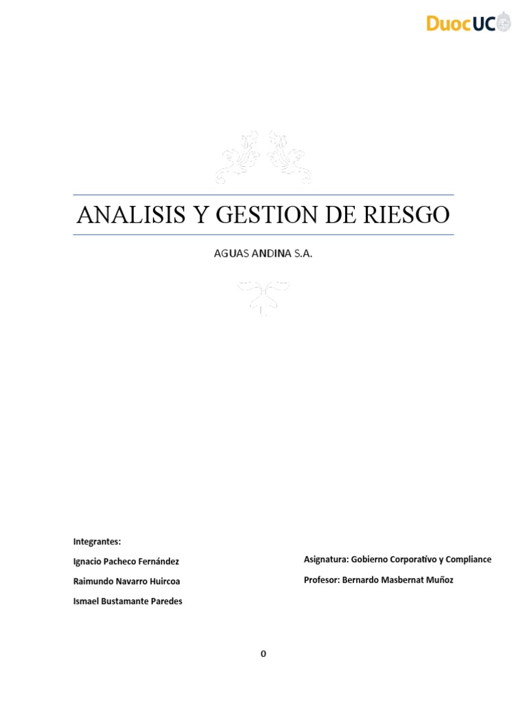 Analísis Y Gestion De Riesgo Pdf Sustentabilidad Santiago