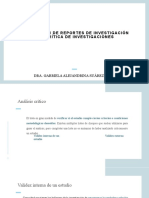 Evaluaci Ón de Reportes de Investigación 1. 1 Crítica de Investigaciones