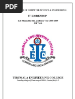 Download IT WorkShop Lab Manual by KumAr RaJu SN63923985 doc pdf