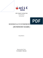 Cover Page For Entrepreneurship