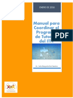 Manual para Coordinar El Programa de Tutor As Del ITN