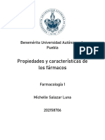 Propiedades y Características de Los Fármacos: Benemérita Universidad Autónoma de Puebla
