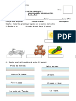 Evaluacion Consonantes M y L S P Primero B