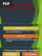 Emergency and Disaster Nursing: NCM 121 - Rle