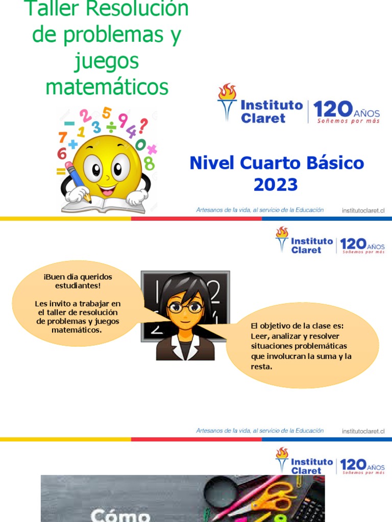 Taller de Problemas Matemáticos 4° Básico | PDF | Métodos y materiales ...
