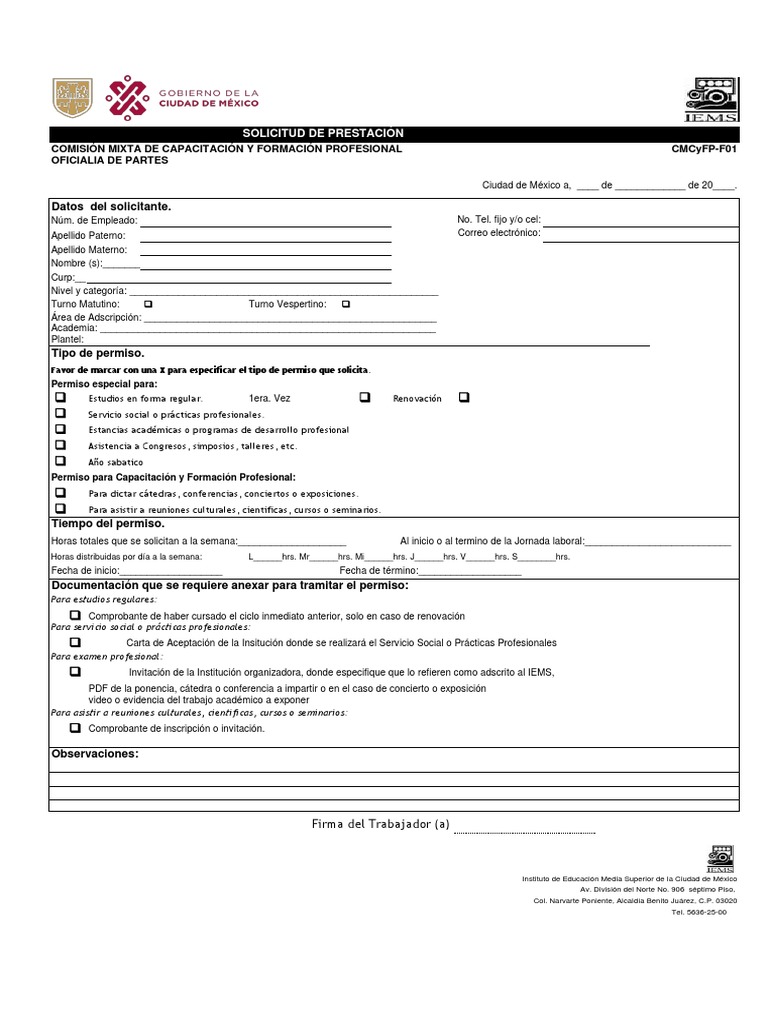Solicitud de Prestación: Datos Del Solicitante | PDF | Ciudad de México ...