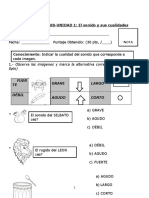 EVALUACIÓN SUB-UNIDAD 1: El Sonido y Sus Cualidades: Largo Fuer TE Débil