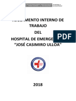 Reglamento Interno de Trabajo DEL Hospital de Emergencias "José Casimiro Ulloa"