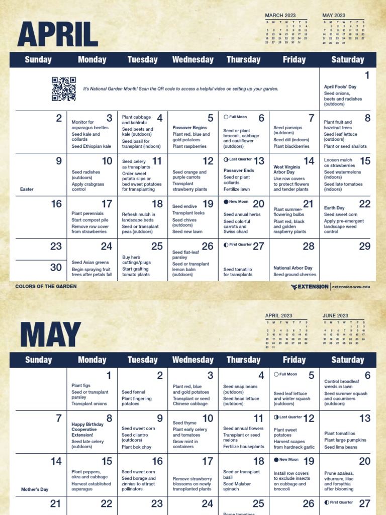 April May Wvu Extension Service Garden Calendar PDF Tomato Seed