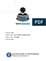 Program: B.E Subject Name: Geo Technical Engineering Subject Code: CE-8002 Semester: 8th