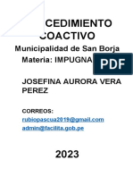 Procedimiento Coactivo: Municipalidad de San Borja Materia: IMPUGNACIÓN