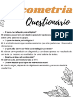 Psicometria: Questionário sobre avaliação psicológica e testes