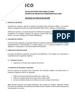 Requisitos Precalificación SERVICIO DE TRANSPORTE DE PRODUCTOS TERMINADOS 2021-2026