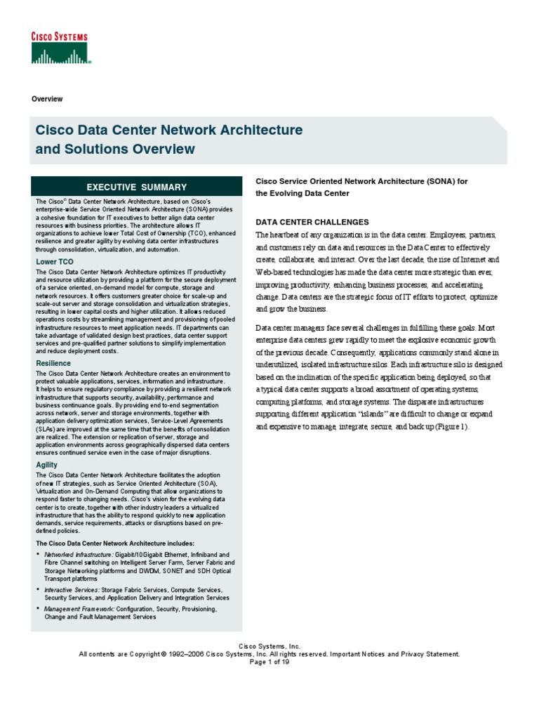 Cisco Data Center Network Architecture and Solutions Overview | PDF ...