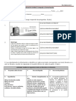 Evaluación de Lenguaje y Comunicación del 5to Básico