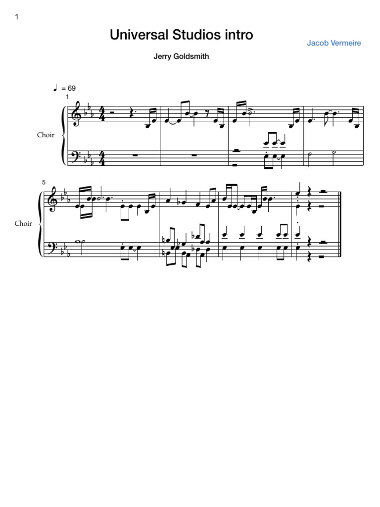 Universal Studios Intro Music Analysis | PDF
