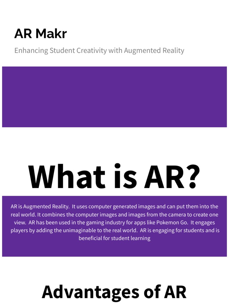 AR Makr: A Classroom Guide | PDF | Augmented Reality | Computer Science