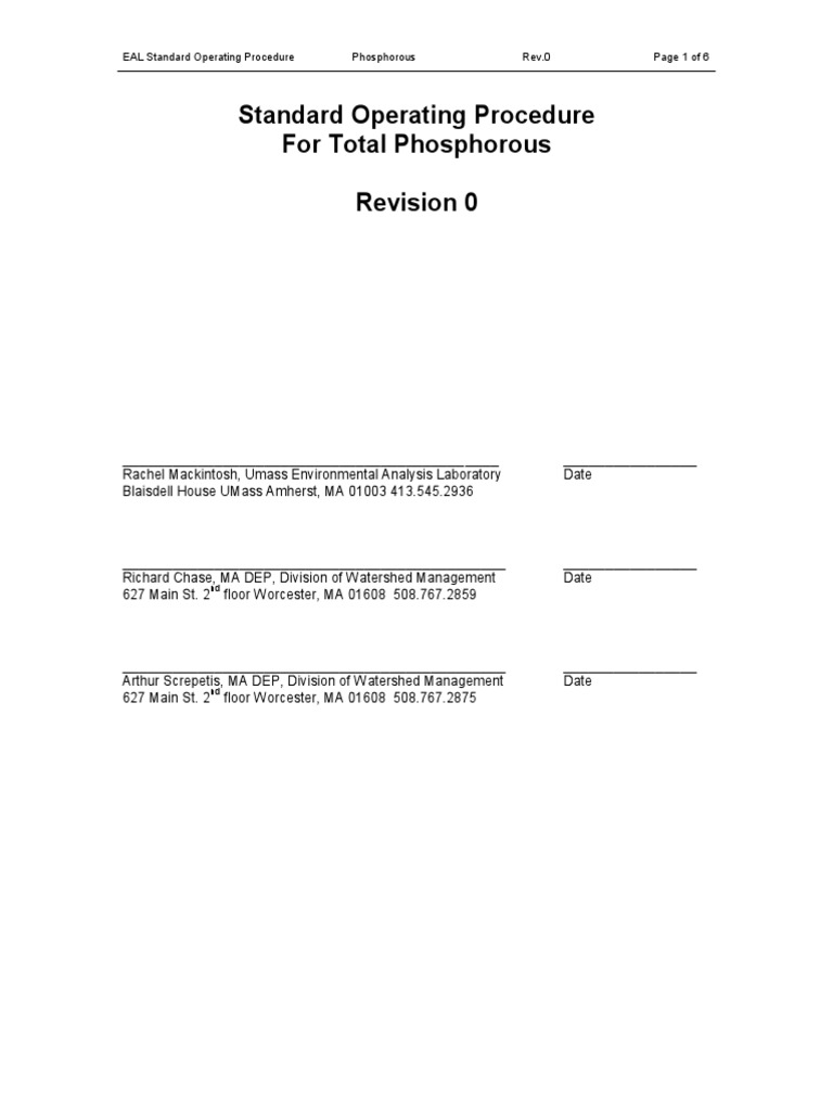 Determination of total phosphorus in water samples according to epa