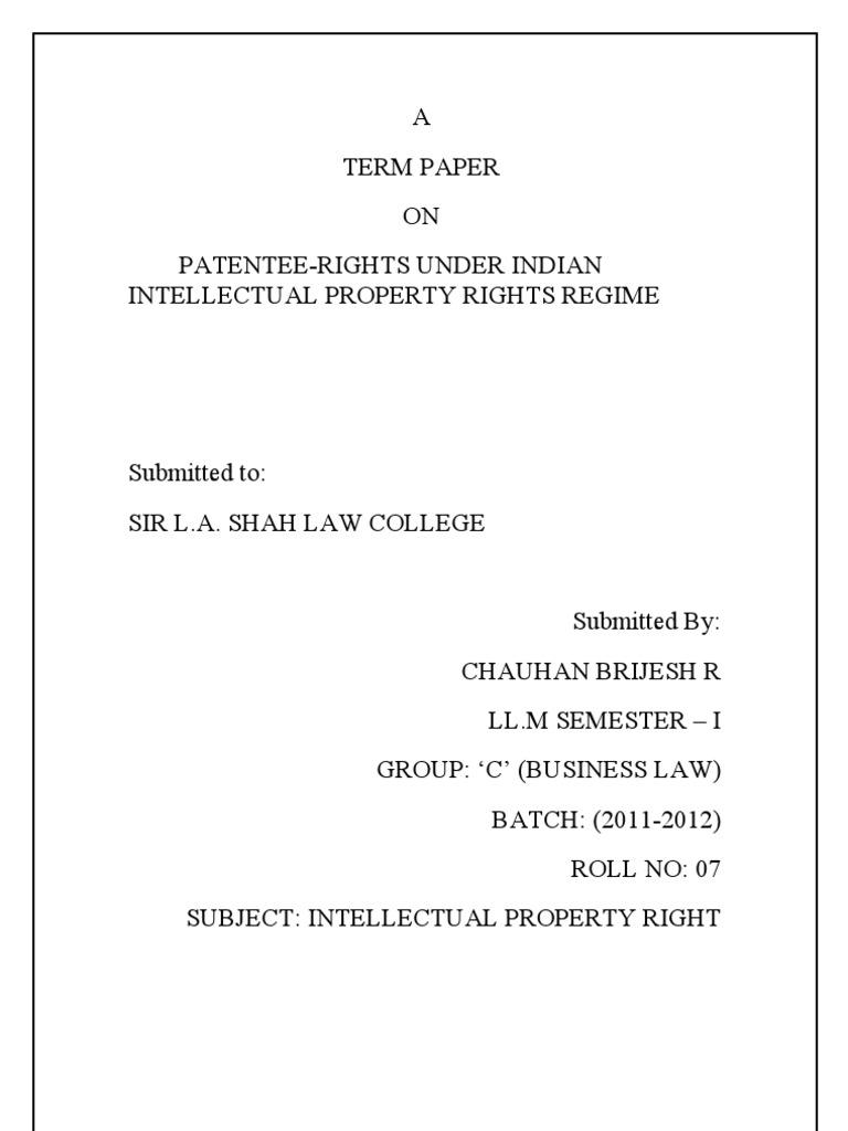 Patentee Rights Under Patent Act 1970 | PDF | Glossary Of Patent Law ...