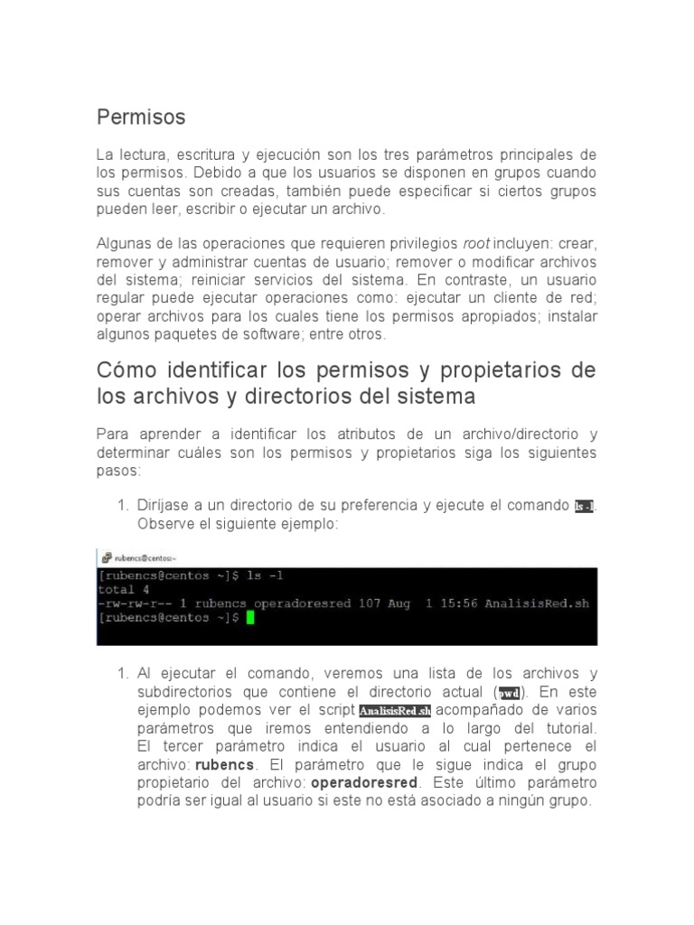 Permisos y ejecución en Linux | PDF | Archivo de computadora | Sistema ...