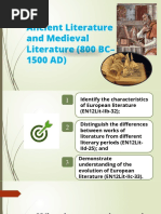 Ancient Literature and Medieval Literature (800 BC - 1500 AD)