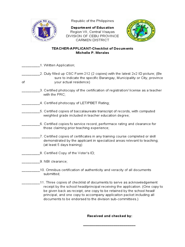 Checklistfor Ranking Pdf