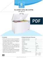 Ficha Tecnica Imbera Element HF 25 1F 1020060 Congelador Horizontal Cofre 1 Tapa 25 Pies