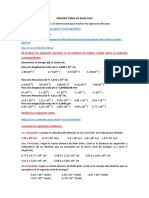 A) Resolver Los Siguientes Ejercicios en El Cuaderno de Trabajo y Luego Marca La Respuesta Correspondiente