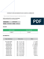 Consulta de Movimientos de Cuenta Corriente: Meza Murgueytio Carlos Rodrigo