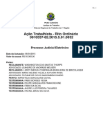 Ação Trabalhista - Rito Ordinário 0010537-82.2015.5.01.0032: Processo Judicial Eletrônico