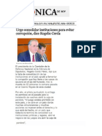 Urge Consolidar Instituciones para Evitar Corrupción - Rogelio Cerda
