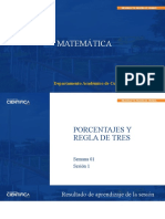 Matemática - Sem-01 - Sesión-01 - 2023-1 - Porcentajes y Regla de Tres