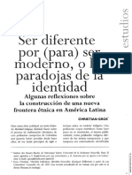 Ser Diferente Por (Para) Ser M Oderno, o Las Paradojas de La Identidad