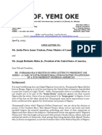 Counter Letter To Canadian & Us Govt On Chimamanda's Ethnocentric Politicking (9-4-23)