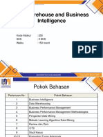 Data Warehouse and Business Intelligence: Kode Matkul: 255 SKS: 3 Sks Waktu: 150 Menit