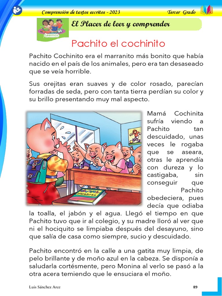Pachito Cochinito y el Aseo Personal | PDF | Poesía