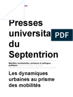 Presses Universitaires Du Septentrion: Les Dynamiques Urbaines Au Prisme Des Mobilités