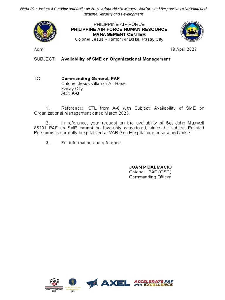 Philippine Air Force Human Resource Management Center PDF