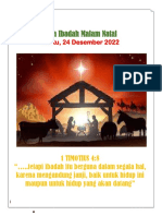 Tata Ibadah Malam Natal: Sabtu, 24 Desember 2022