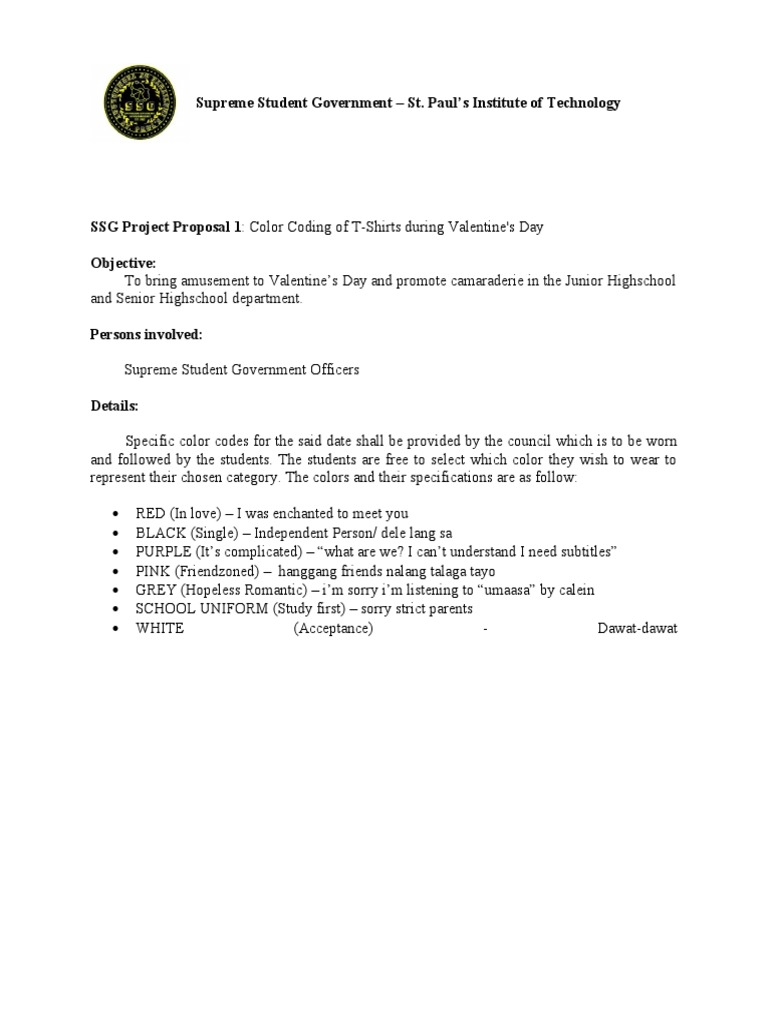 Valentine's Day SSG Activities Proposal | PDF