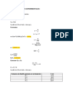 Calculos Velocidad de Reaccion