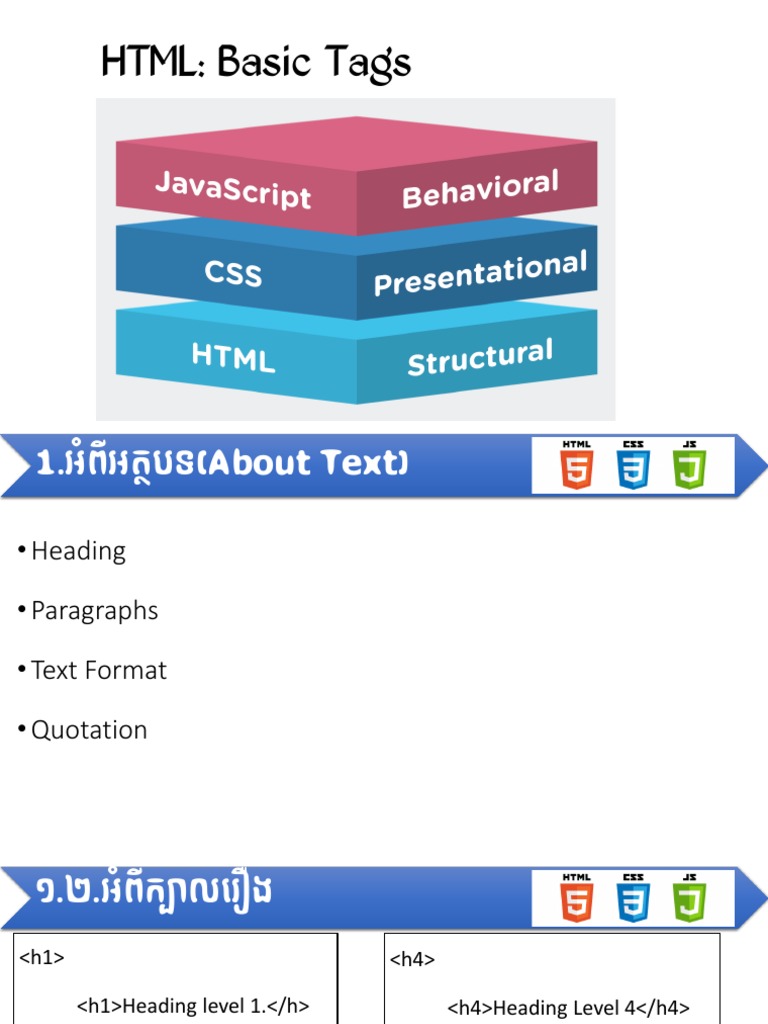HTML: Basic Tags | PDF