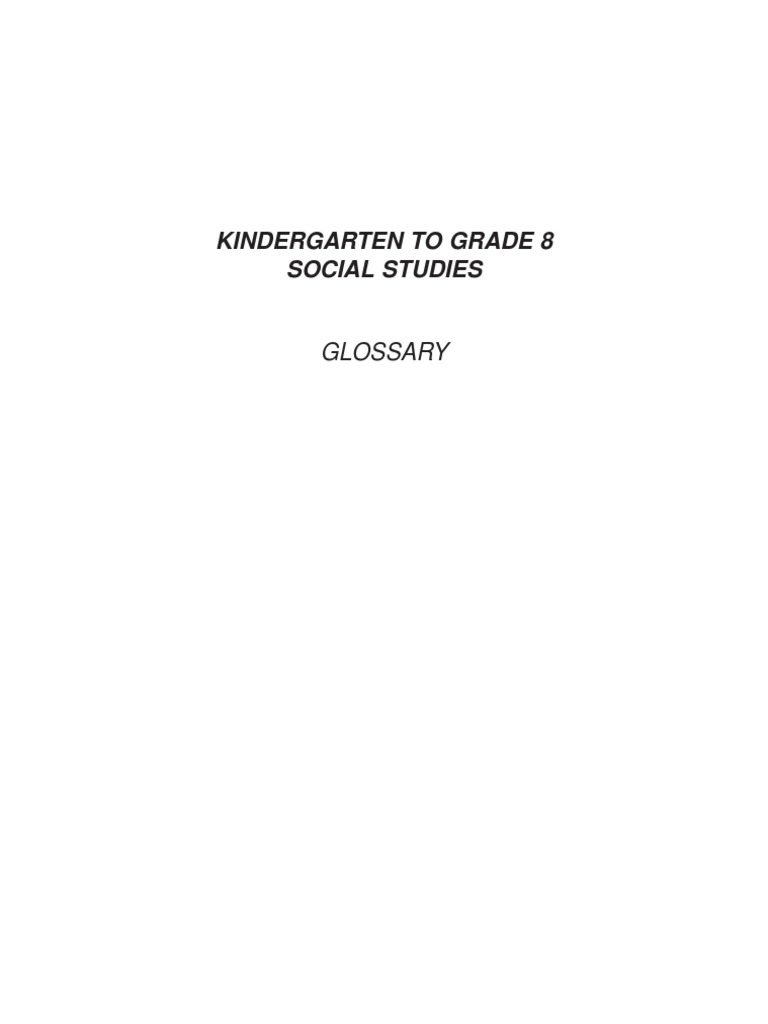 Kindergarten To Grade 8 Social Studies Glossary PDF Inuit Community