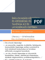 Írás-Olvasási Készségek És Képességek Fejlesztése, Tanítása Ikz És Látássérülés Esetében