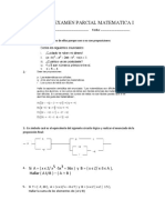 Examen parcial matemática I proposiciones conjuntos