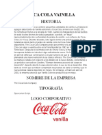 Coca Cola Vainilla: Historia