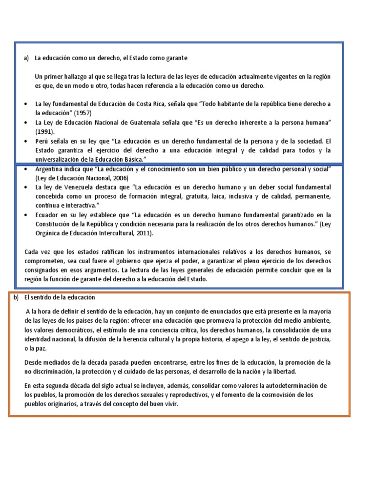 Derecho a la Educación en América Latina | PDF | Educación de la ...