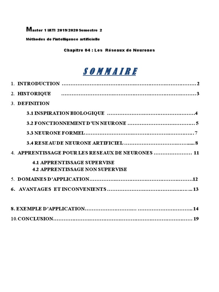Réseaux de Neurones en Intelligence Artificielle | PDF | Réseau de ...